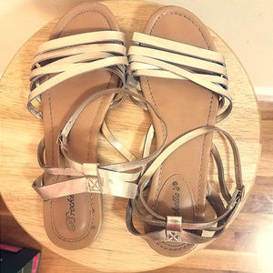 Breckelle Gold Strappy Sandals